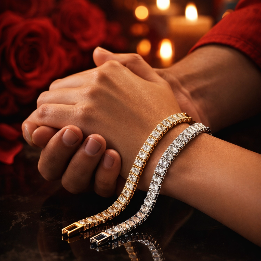 💎 Emerald Diamond Tennis Bracelet – Pack of 2